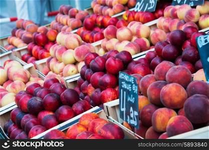 Nectarines and peaches in healthy concept