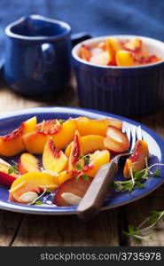 nectarines and plums in syrup