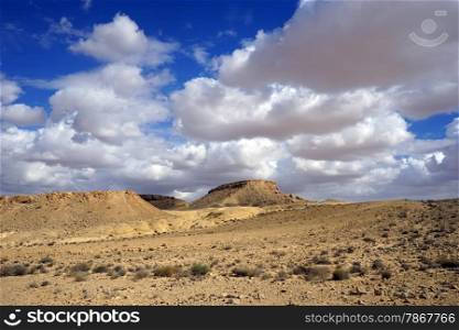 Negev desert and clouds on the sky, Israel