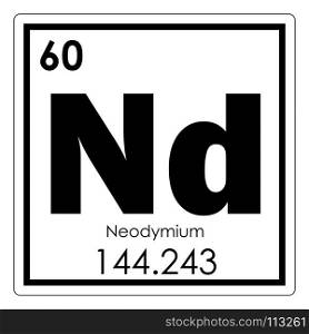 Neodymium chemical element periodic table science symbol
