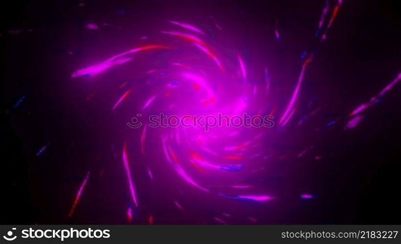 Neon 3d render spiral moving in space. Futuristic whirlpool in dark sky. Magical bright powerful flash that bends space. Digital luminous twirl rotating graphic elements. Neon 3d render spiral moving in space. Futuristic whirlpool in dark sky. Magical bright powerful flash that bends space. Digital luminous twirl rotating graphic elements.. Glowing abstract vortex
