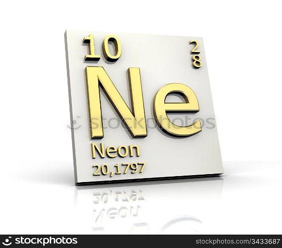 Neon form Periodic Table of Elements - 3d made