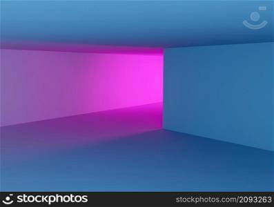 neon lights in indoor spaces with creative and minimal style.3d illustration