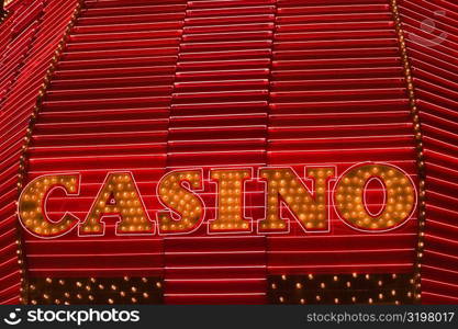 Neon sign board on a casino, Las Vegas, Nevada, USA