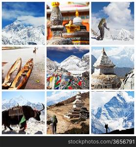 Nepal travel collage