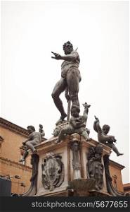 Neptune Fountain in Piazza del Nettuno. Bologna, Italy