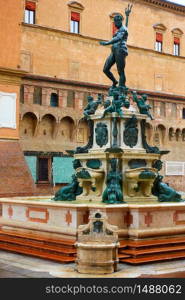 Neptune fountain in the Piazza Maggiore in Bologna, Italy