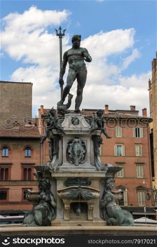 Neptune fountain in the Piazza Maggiore in Bologna, Italy