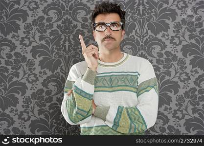 nerd pensive silly man retro wallpaper glasses tacky guy