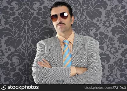 nerd serious proud businessman sunglasses portrait wallpaper background