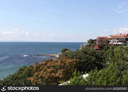 NESEBAR, BULGARIA - AUGUST 29: People visit Old Town on August 29, 2014 in Nesebar, Bulgaria. Nesebar in 1956 was declared as museum city, archaeological and architectural reservation by UNESCO.