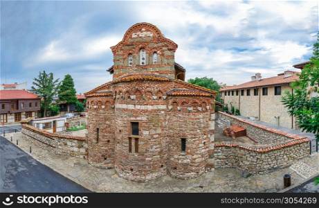 Nessebar, Bulgaria ? 07.11.2019. Church of St Stephen in the old town of Nessebar, Bulgaria, on a cloudy summer morning. Church of St Stephen in Nessebar, Bulgaria