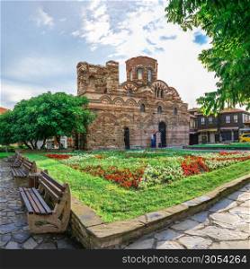 Nessebar, Bulgaria ? 07.11.2019. The Church of Christ Pantocrator in the old town of Nessebar, Bulgaria, on a cloudy summer morning. Pantocrator Church in Nessebar, Bulgaria