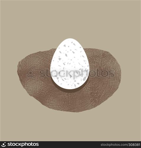 Nest and Eggs Icon Isolated on Brown Background. Nest and Egg Icon