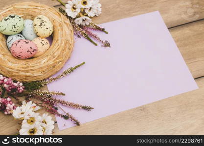 nest flowers near paper