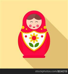 Nesting girl toy icon. Flat illustration of nesting girl toy vector icon for web design. Nesting girl toy icon, flat style