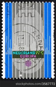 NETHERLANDS - CIRCA 1985: a stamp printed in the Netherlands shows Stylized Organ Pipes, circa 1985
