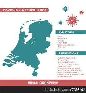 Netherlands Europe Country Map. Covid-29, Corona Virus Map Infographic Vector Template EPS 10.