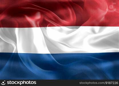 Netherlands flag - realistic waving fabric flag
