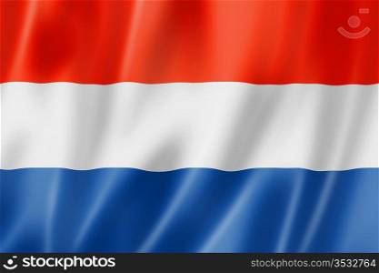 Netherlands flag, three dimensional render, satin texture. Netherlands flag