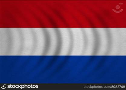 Netherlands national official flag. Patriotic symbol, banner, element, background. Correct colors. Flag of the Netherlands wavy with real detailed fabric texture, accurate size, illustration