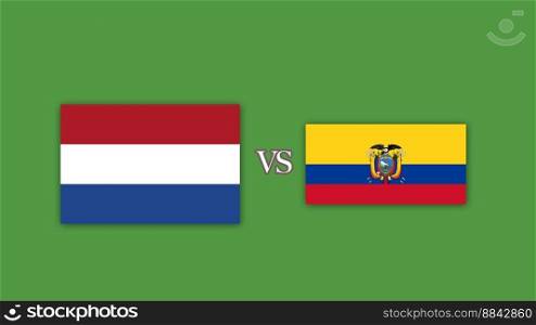Netherlands vs Ecuador, Football Match Design Element.. Netherlands vs Ecuador, Football Match Design Element