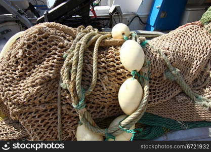 nets and fishing gear at sea