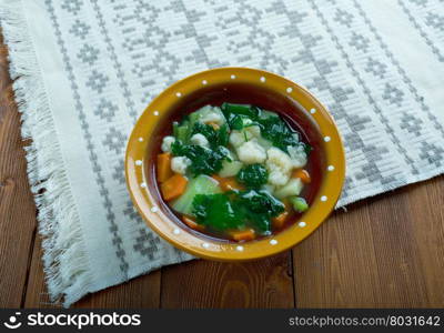 nettle soup.Russian green shchi with nettle