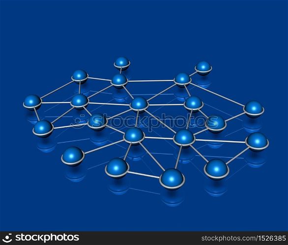 Network connection communication web concept blue. Network communication concept