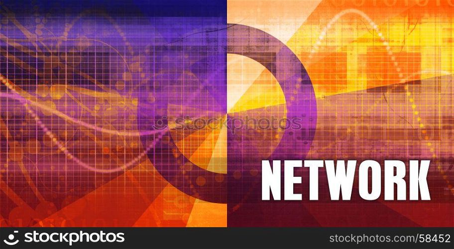 Network Focus Concept on a Futuristic Abstract Background. Network