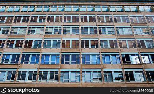 Network of urban apartment windows.