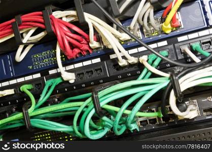 Network switch, Power over Ethernet switch for telecommunications and a patch panel