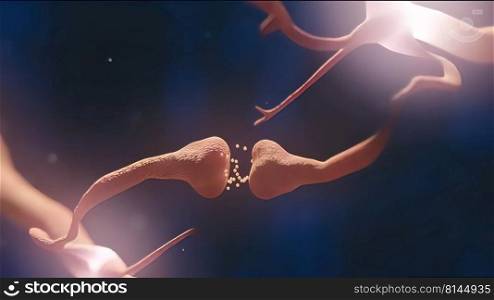 neurobiology, nervous system cells 3d illustration. neurobiology, nervous system cells