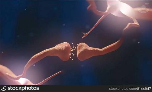 neurobiology, nervous system cells 3d illustration. neurobiology, nervous system cells
