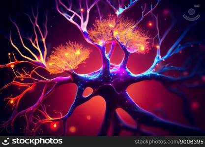 Neuron Or Nerve Cell.  Generative AI
