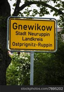 Neuruppin, Gnewikow, Ostprignitz-Ruppin, Brandenburg, Germany - city limit