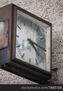 Neuruppin, Gnewikow, Ostprignitz-Ruppin, Brandenburg, Germany - old clock on a barn