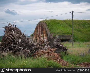 Neuruppin, Ostprignitz-Ruppin, state Brandenburg, Germany - remnants of the former air base. It was operated primarily as a military airfield in the years 1916 to 1991.