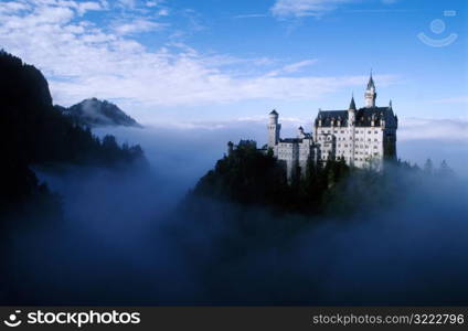 Neuschwanstein Castle Rising Above the Fog