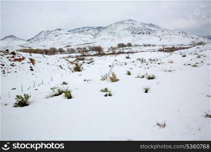 Nevada USA spring first snow in the mountains