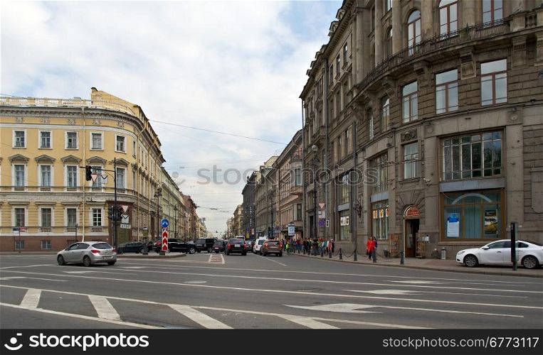 Nevsky Prospect .Saint-Petersburg, Russia.June 2, 2015