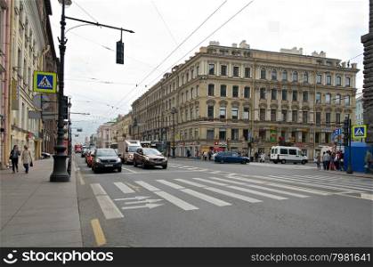Nevsky Prospect .Saint-Petersburg, Russia.June 2, 2015