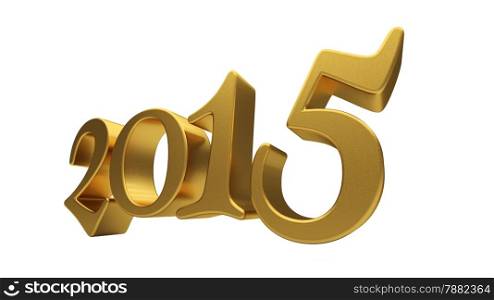 New 2015 Year 3d text on white background