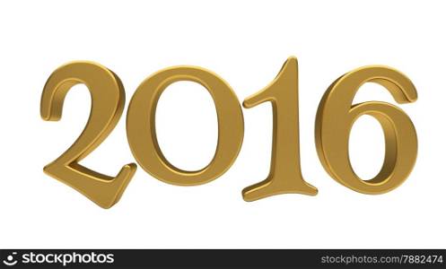 New 2016 Year 3d text on white background