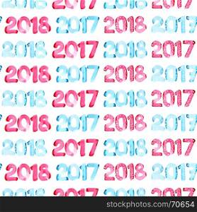 New 2017, 2018 years - seamless background
