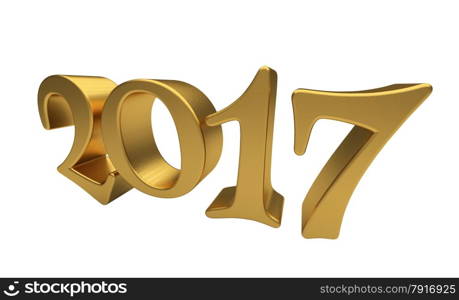 New 2017 Year 3d text on white background