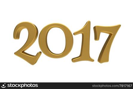 New 2017 Year 3d text on white background