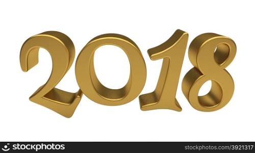 New 2018 Year 3d text on white background