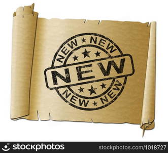 New and improved concept icon means fresh content or brand new products. Special arrivals and promotions - 3d illustration. New Stamp Showing Promotion Or Introductory Offer