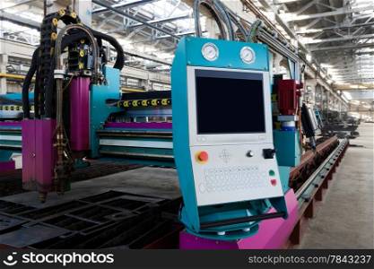 new and powerful metalworking machine in modern workshop